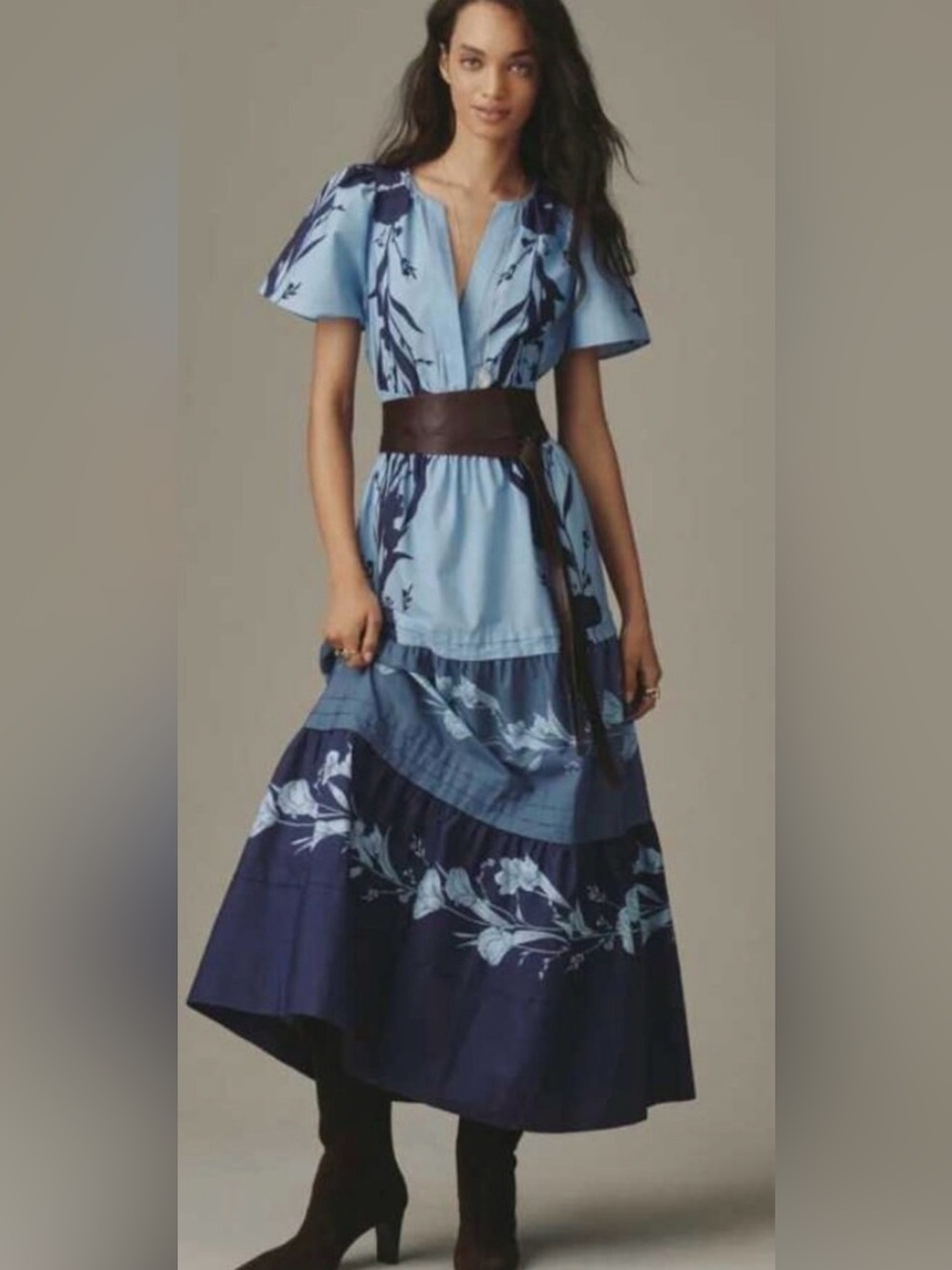 Anthropologie The Somerset maxi dress in Soft Blue floral